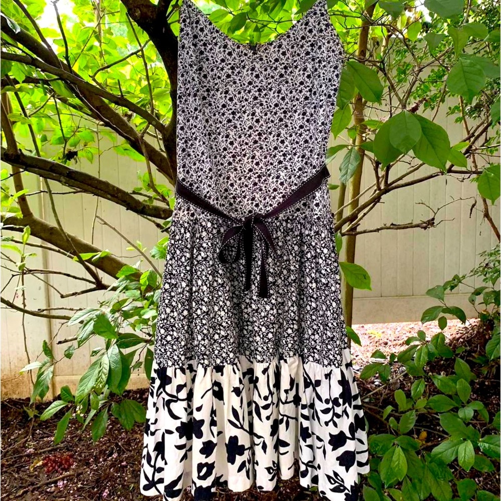 Isaac Mizrahi Vintage Y2K Roman Holiday Black & White Sun Dress
